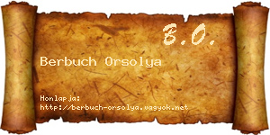 Berbuch Orsolya névjegykártya